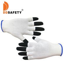 13 Gauge White 100% Nylon or Polyester Gloves Half Finger